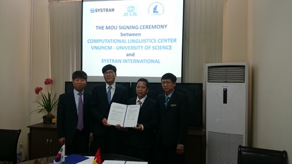 The MOU signing ceremony between Computational Linguistics Center (CLC) and SYSTRAN International